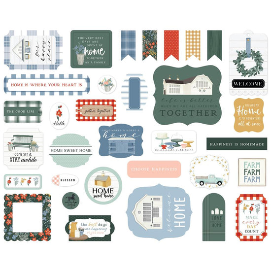 Carta Bella Cardstock Ephemera 33/Pkg Icons, Farmhouse Summer