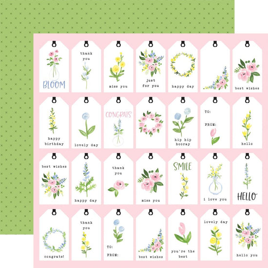 Flora No. 4 Double-Sided Cardstock 12"X12" Pastel Tags
