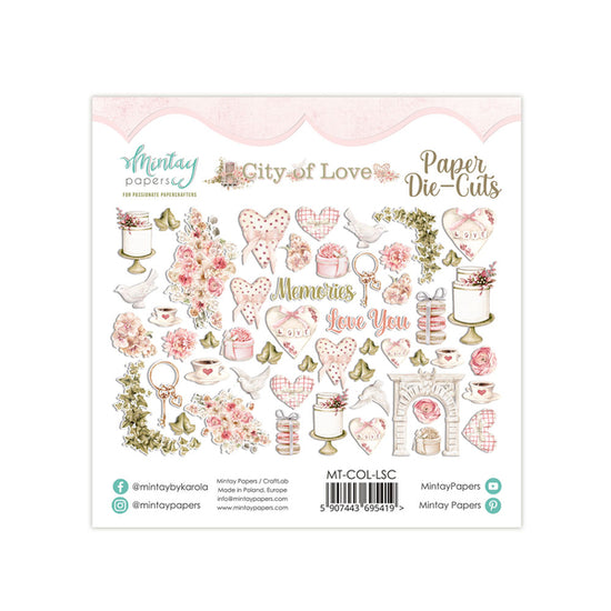 PAPER DIE-CUTS - CITY OF LOVE, 52 PCS