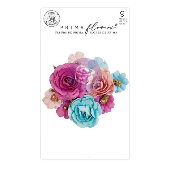 Prima Marketing Paper Flowers 9/Pkg Postcards From Paradise-Tropical Paradise