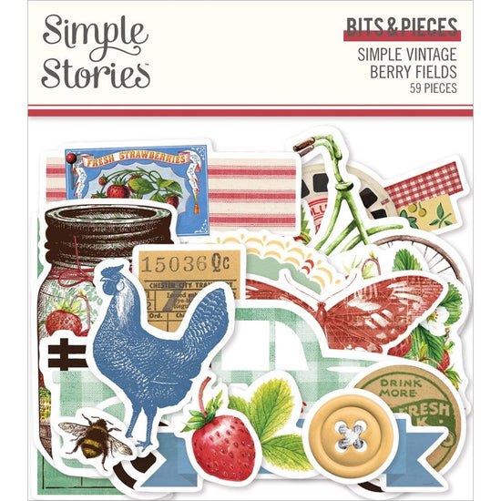 Simple Vintage Berry Fields Bits & Pieces Die-Cuts 59/Pkg