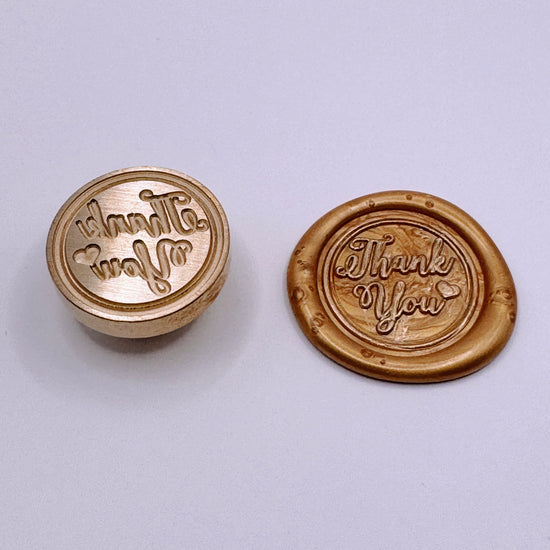 Wax Seal Stamp Thank you with Heart (Head Only)