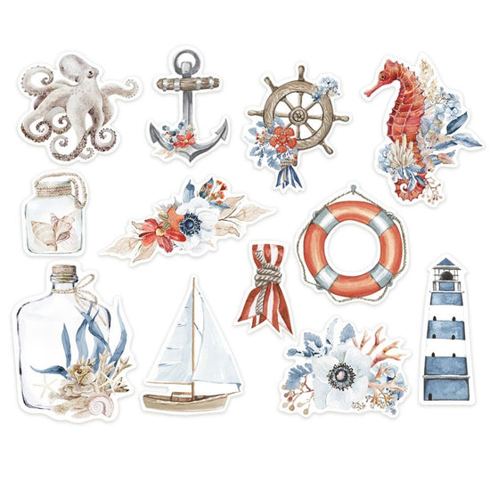 Sea La Vie Ephemera Cardstock Die-Cuts 12/Pkg Elements