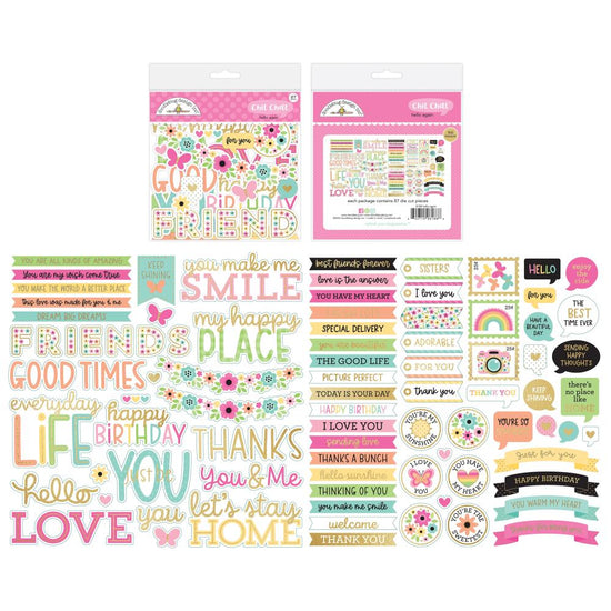 Doodlebug Odds & Ends Chit Chat Die-Cuts Hello Again
