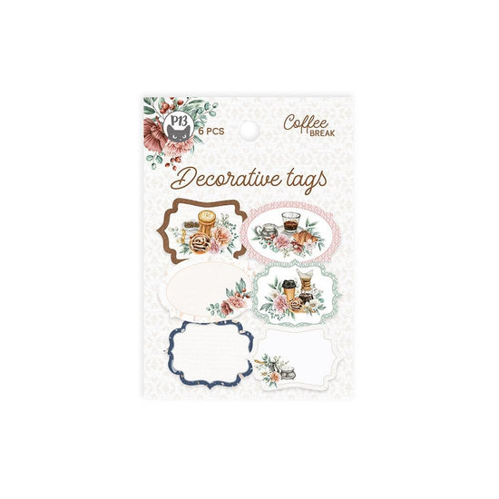 Coffee Break Double-Sided Cardstock Tags 6/Pkg 