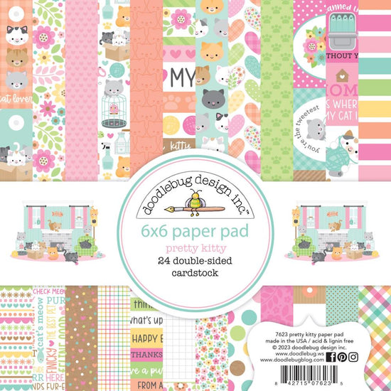 Doodlebug Double-Sided Paper Pad 6"X6" 24/Pkg Pretty Kitty