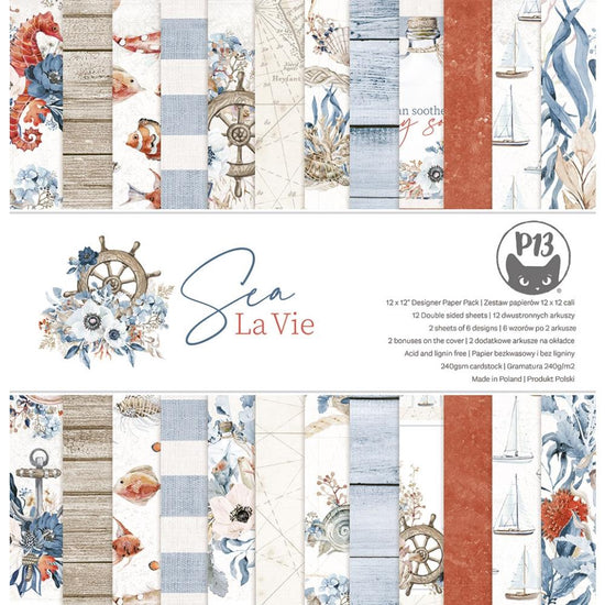 P13 Double-Sided Paper Pad 12"X12" 12/Pkg Sea La Vie