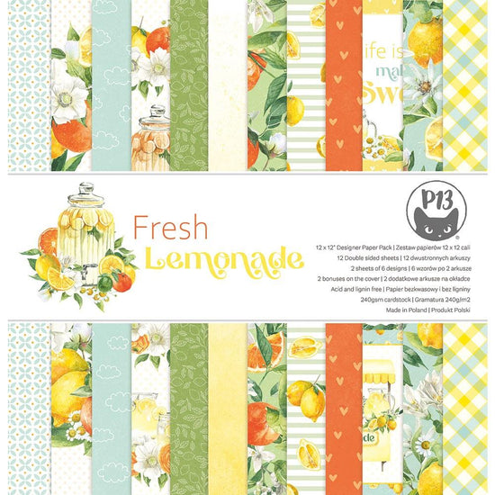 P13 Double-Sided Paper Pad 12"X12" Fresh Lemonade