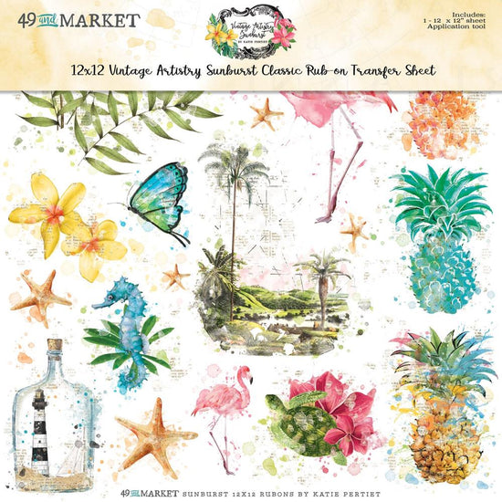 49 And Market Rub-Ons 12"X12" Classic, Vintage Artistry Sunburst