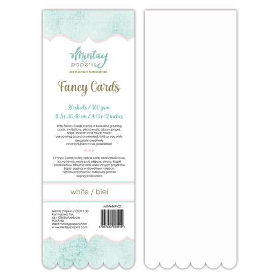 FANCY CARDS - WHITE 02, 20 SHEETS