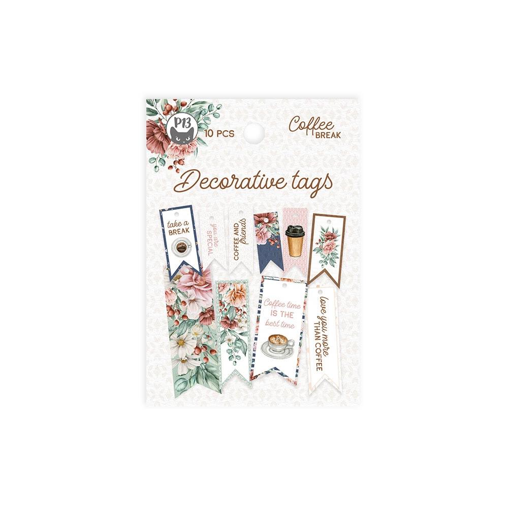 Coffee Break Double-Sided Cardstock Tags 10/Pkg #02 – Imaginic Scrapbook