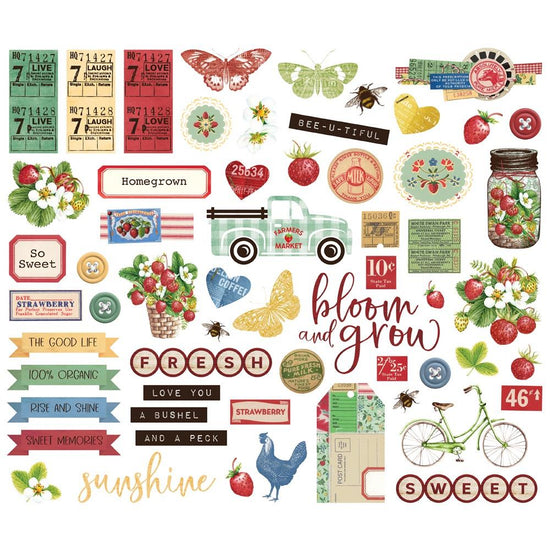 Simple Vintage Berry Fields Bits & Pieces Die-Cuts 59/Pkg