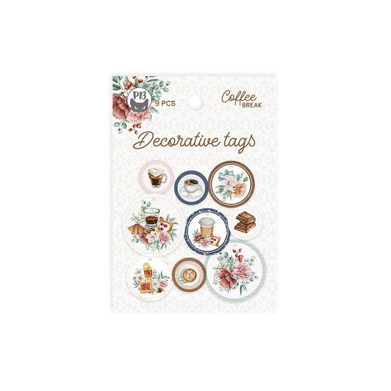 Coffee Break Double-Sided Cardstock Tags 9/Pkg 