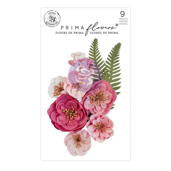 Prima Marketing Paper Flowers 9/Pkg Postcards from Paradise May Flowers