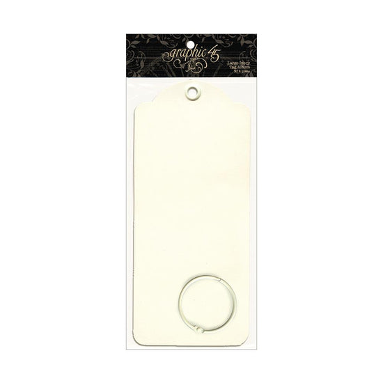 Graphic 45 Staples Large Tag Album 8.75"X3.875" Ivory