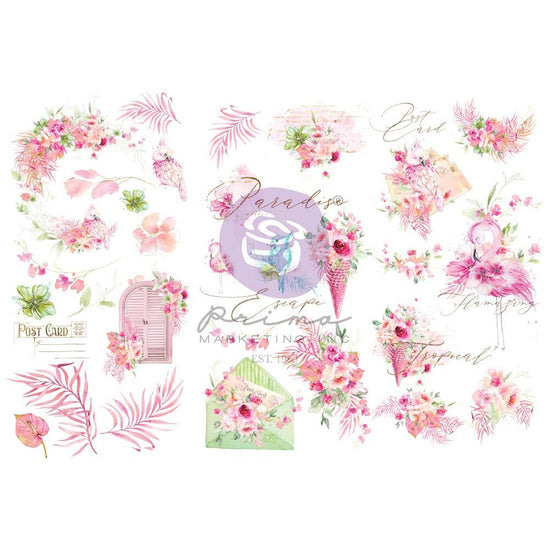 Prima Marketing Rub-Ons 6"X12" 3/Pkg Postcards in Paradise