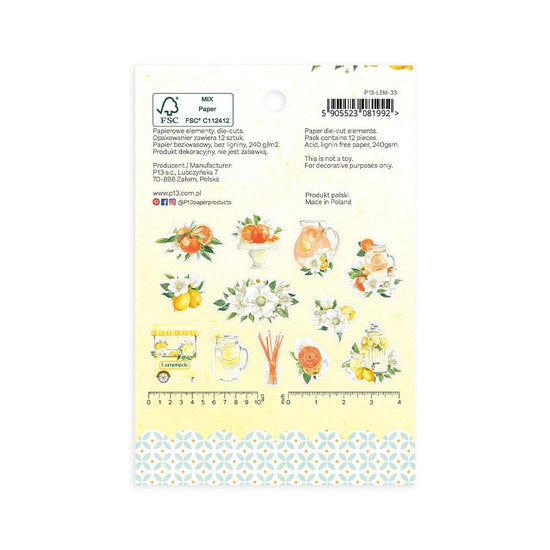 Fresh Lemonade Ephemera Cardstock Die-cuts 12/Pkg Bits and Pieces