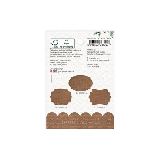 Coffee Break Double-Sided Cardstock Tags 6/Pkg 