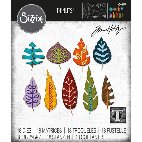 Sizzix Thinlits Dies By Tim Holtz 18/Pkg Artsy Leaves 