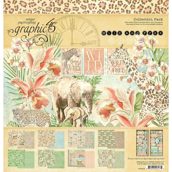 Graphic 45 Collection Pack 12"X12" Wild and Free