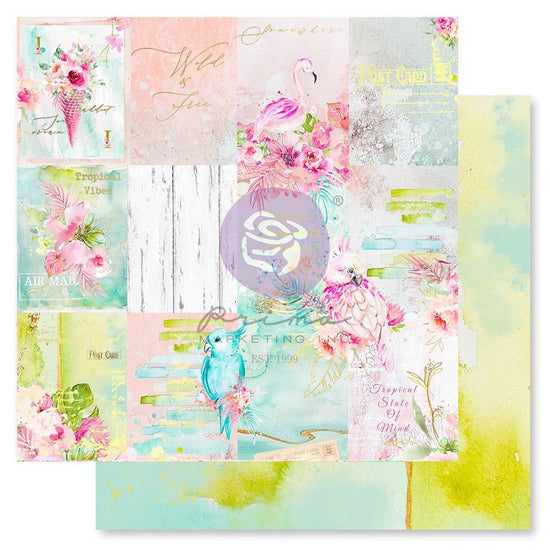 Postcards From Paradise Double-Sided Cardstock 12"X12"  Tropical Vibes, W/Foil Details