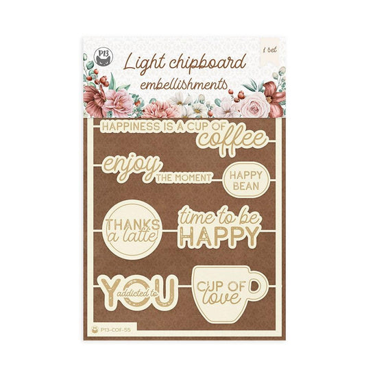 Coffee Break Light Chipboard Embellishments 4"X6" 10/Pkg