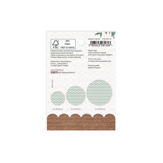 Coffee Break Double-Sided Cardstock Tags 9/Pkg 