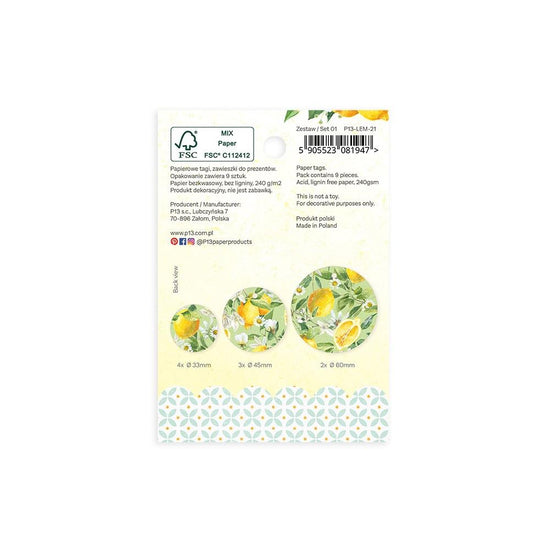 Fresh Lemonade Double-Sided Cardstock Tags 9/Pkg 