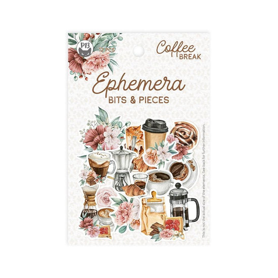 Coffee Break Ephemera Cardstock Die-Cuts 12/Pkg Bits and Pieces