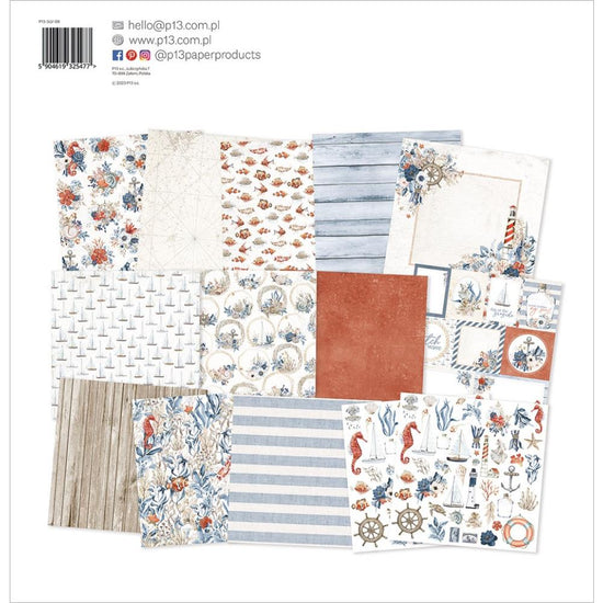 P13 Double-Sided Paper Pad 12"X12" 12/Pkg Sea La Vie