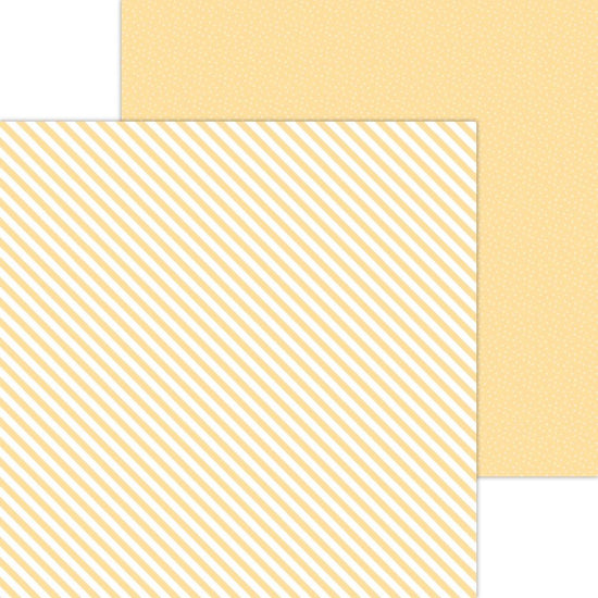 Doodlebug Petite Prints Candy Stripe/Sprinkles Cardstock 12" Lemon