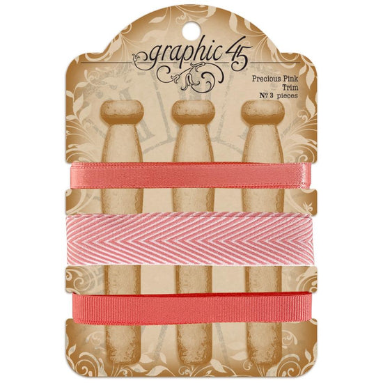 Graphic 45 Staples Embellishment Trim Precious Pink