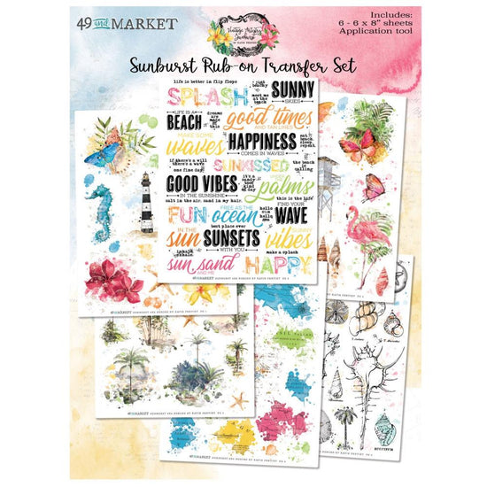 49 And Market Rub-Ons 6"X8" 6/Sheets Vintage Artistry Sunburst