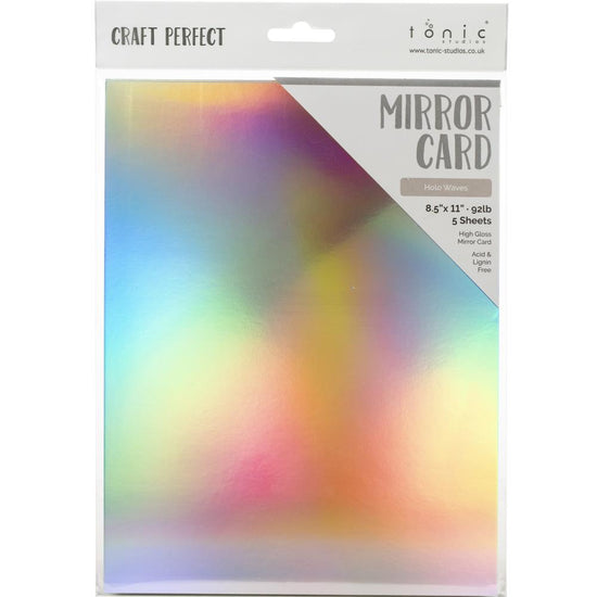 Craft Perfect High Gloss Mirror Cardstock 8.5"X11" 5/Pkg Holo Waves