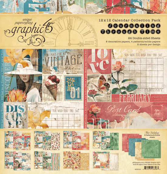 Graphic 45 Journaling Through Time 12×12 Collection Pack