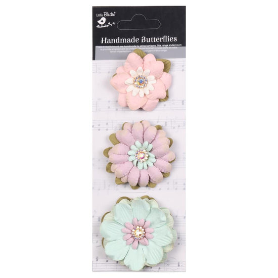 Little Birdie Jeremy Paper Flowers 3/Pkg Fairy Garden