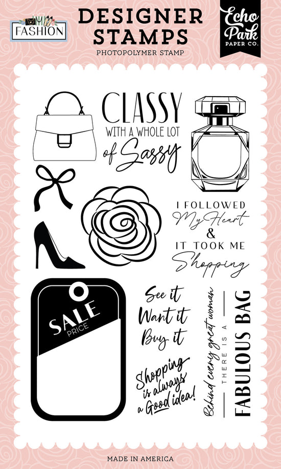 Echo Park Fashion: Whole Lot Of Sassy Stamp Set