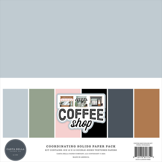 Carta Bella Solids Collection Kit 12"X12" Coffee Shop