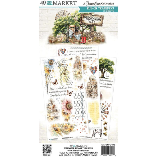 49 And Market Blendable Rub-On Transfer Set 6"X12" Whispering Way