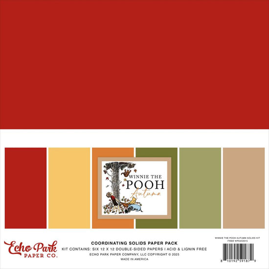 Echo Park Solids Collection Kit 12"X12" Winnie The Pooh Autumn