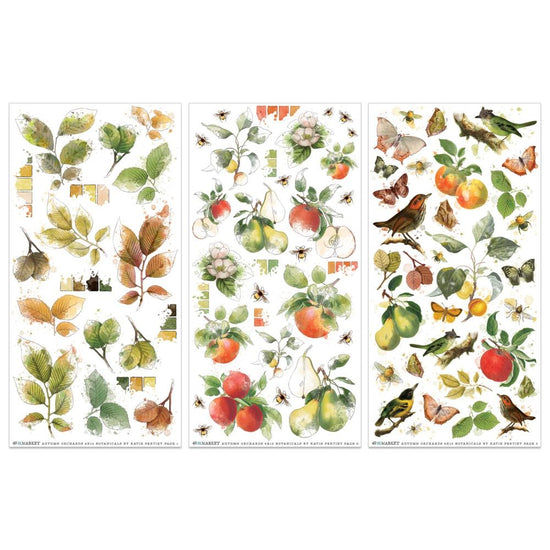 49 And Market Rub-On Transfer Set Vintage Orchard Botanical