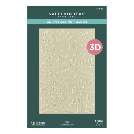 Spellbinders MUSICAL NOTES 3D EMBOSSING FOLDER FROM THE BIBI&