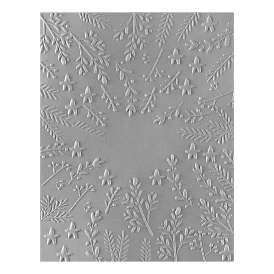 Spellbinders STARS AND FRONDS FRAME 3D EMBOSSING FOLDER FROM THE STARRY HOLIDAY COLLECTION BY DINA WAKLEY