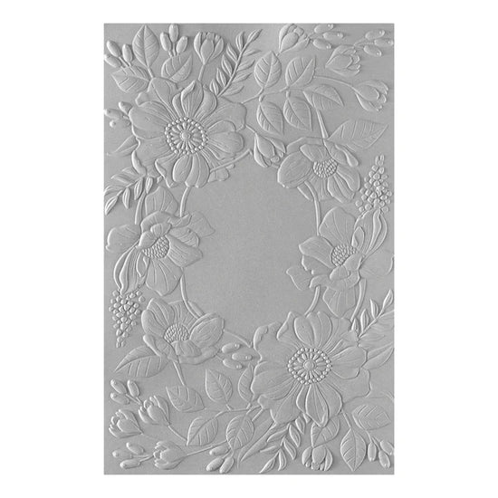 Spellbinders FRESH PICKED FLORAL FRAME 3D EMBOSSING FOLDER FROM THE WOODLAND TALES COLLECTION