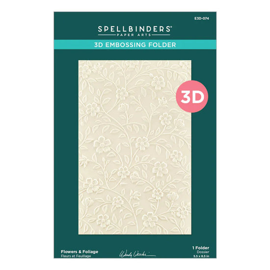 Spellbinders FLOWERS & FOLIAGE 3D EMBOSSING FOLDER FROM THE FROM THE GARDEN COLLECTION BY WENDY VECCHI