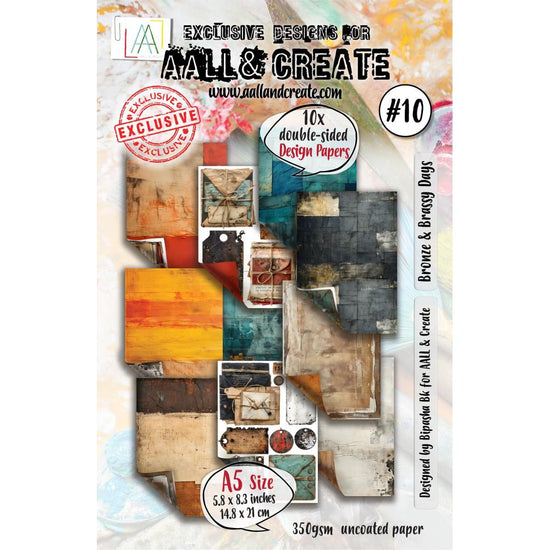 AALL And Create Design Double-Sided Cardstock A5 10/Pkg Bronze & Brassy Days