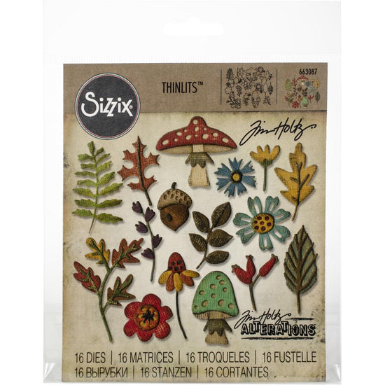 Sizzix Thinlits Dies By Tim Holtz 16/Pkg Funky Foliage 