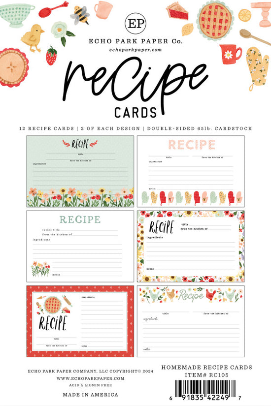 Echo Park Homemade Recipe Cards
