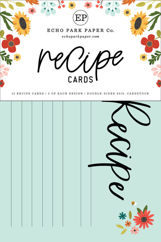 Echo Park Sunflower Recipe Cards