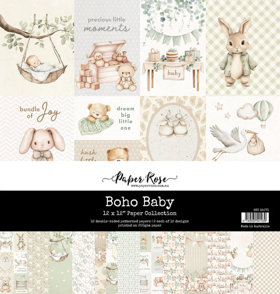 Paper Rose Boho Baby 12x12 Paper Collection
